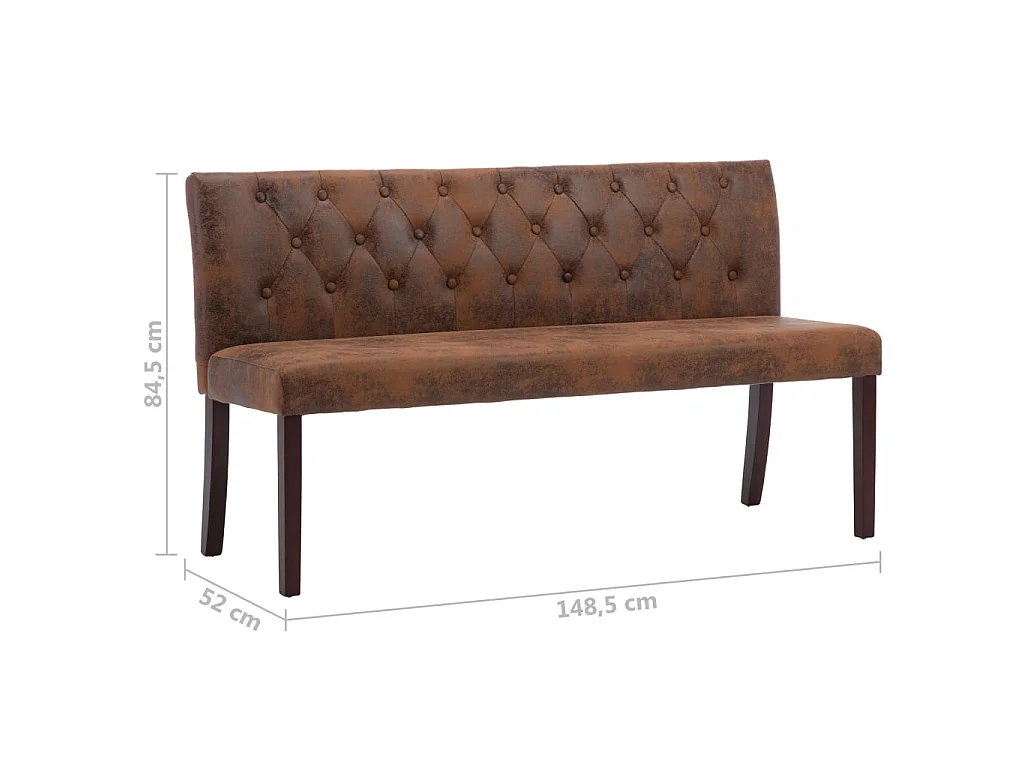 Panca 148,5 cm Marrone in Similpelle Scamosciata