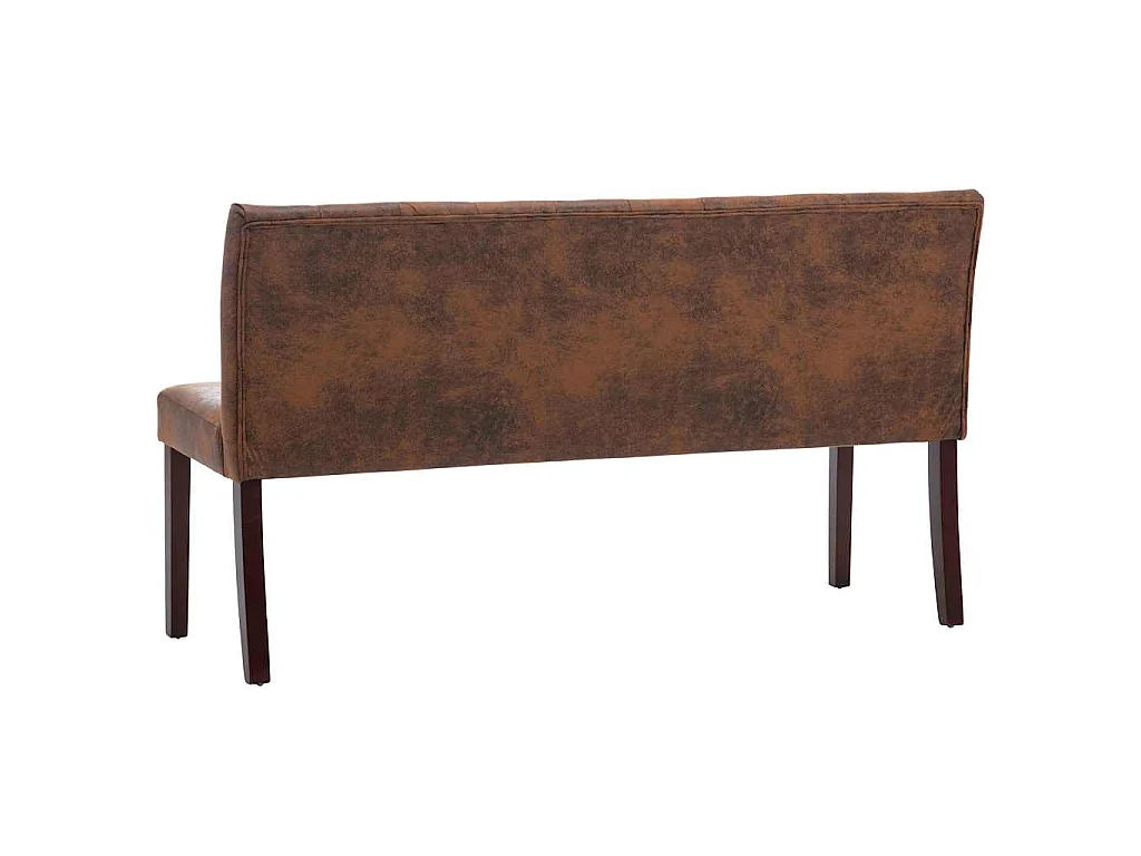 Banco 148,5 cm camurça artificial castanho