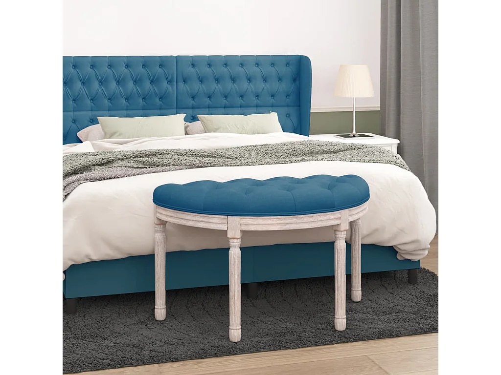 Banc Bleu 81,5x41x49 cm Velours