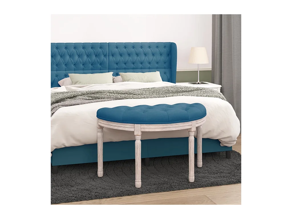 Banc Bleu 81,5x41x49 cm Velours