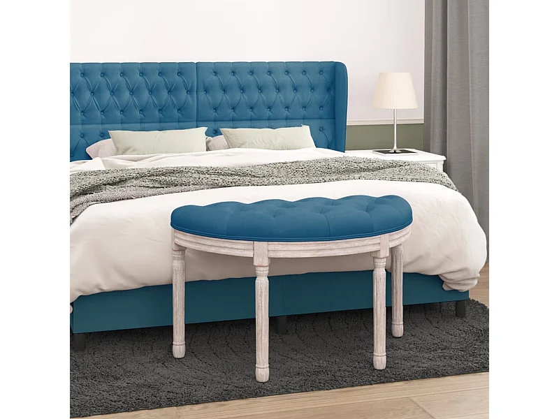 Panca Blu 81,5x41x49 cm in Velluto