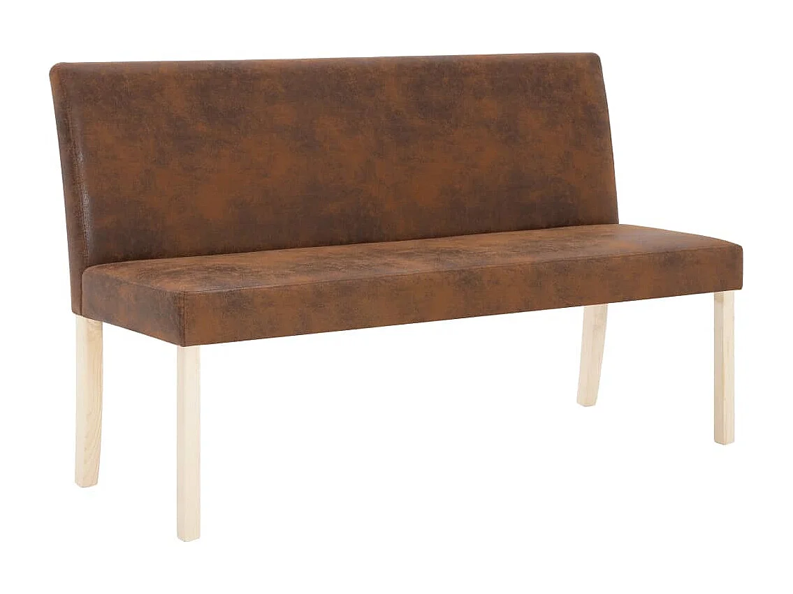 Banc 139,5 cm Marron Similicuir daim