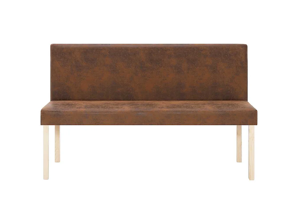 Banc 139,5 cm Marron Similicuir daim