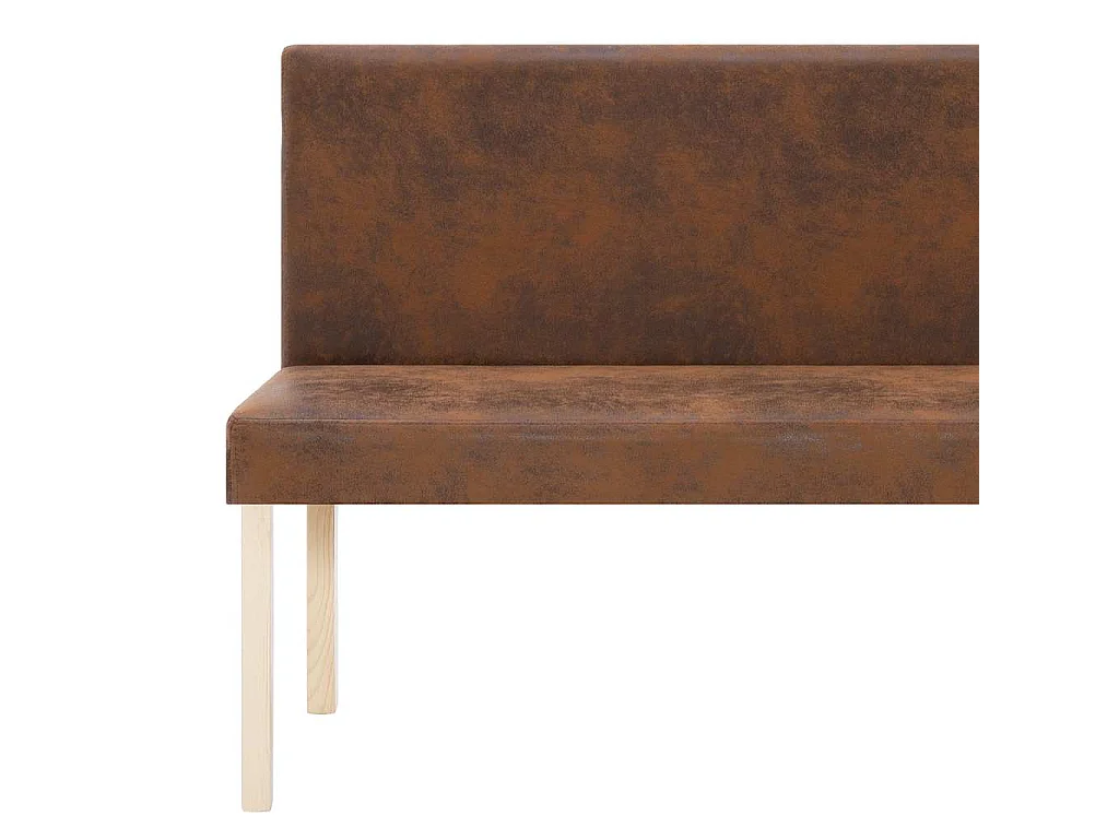 Banc 139,5 cm Marron Similicuir daim