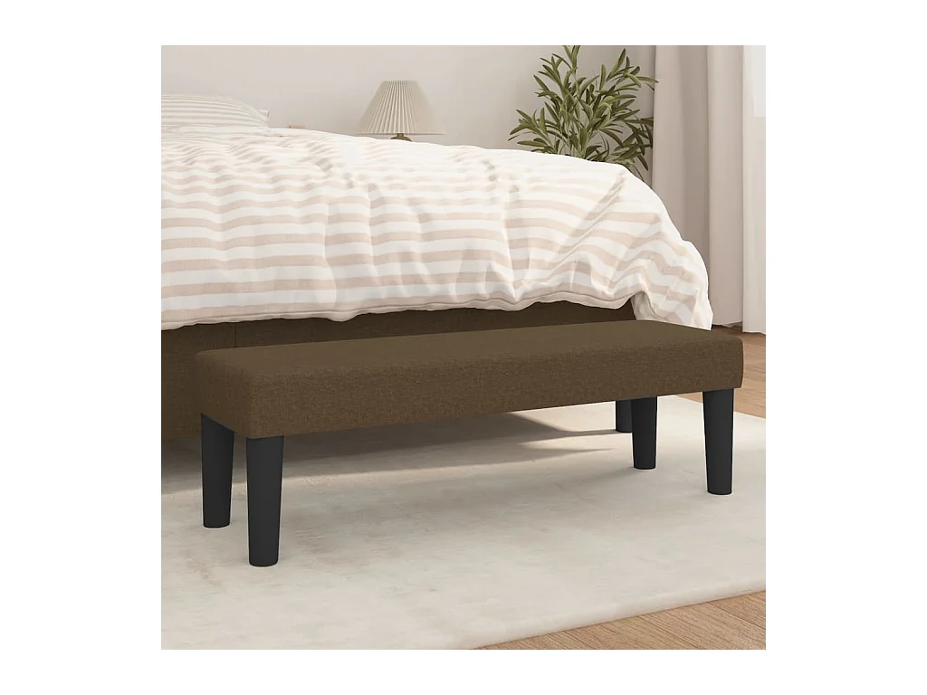Bankje 100x30x30 cm stof donkerbruin