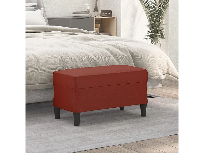 Banc Rouge bordeaux 70x35x41 cm Similicuir