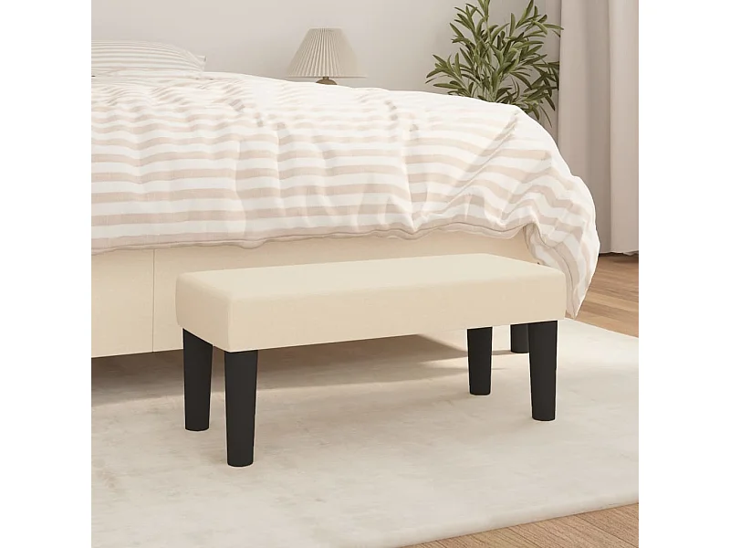 Banco 70x30x30 cm tecido cor creme