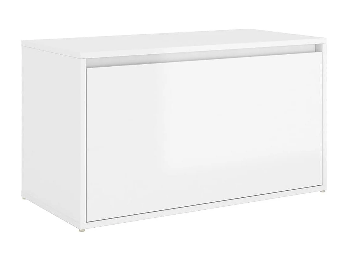 Flurbank 80x40x45 cm Hochglanz-Weiß Holzwerkstoff