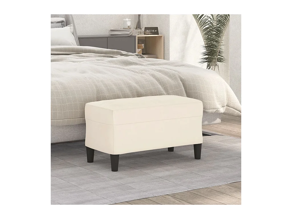 Banc Crème 70x35x41 cm Velours
