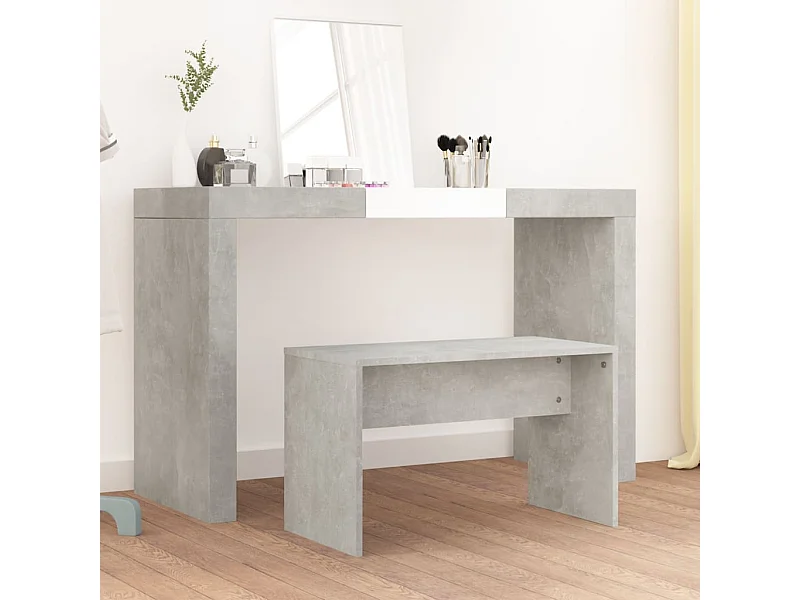 Schminkhocker Betongrau 70x35x45 cm Holzwerkstoff