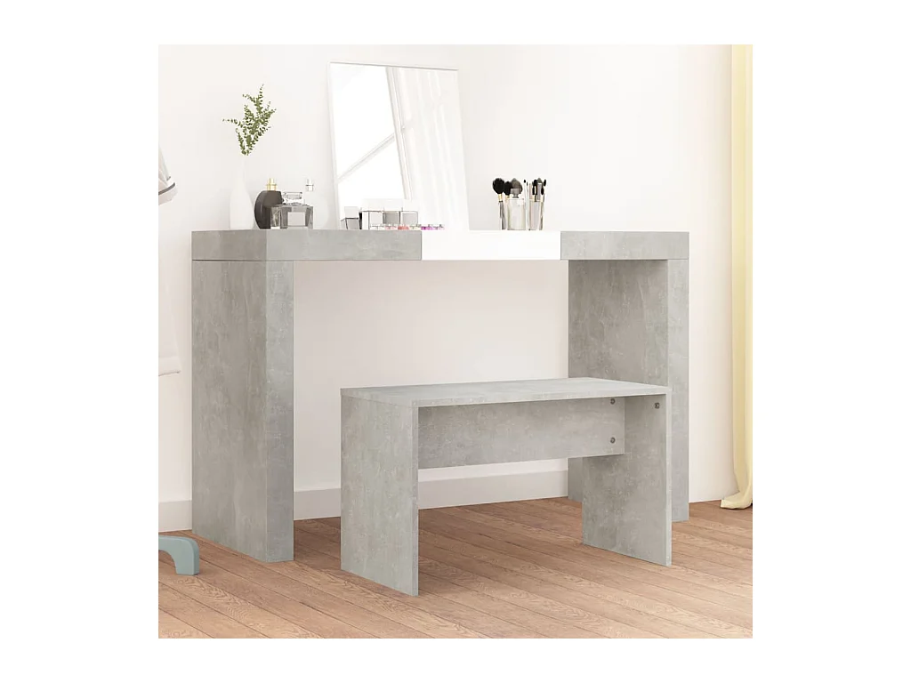 Tabouret de toilette Gris béton 70x35x45 cm Bois d'ingénierie