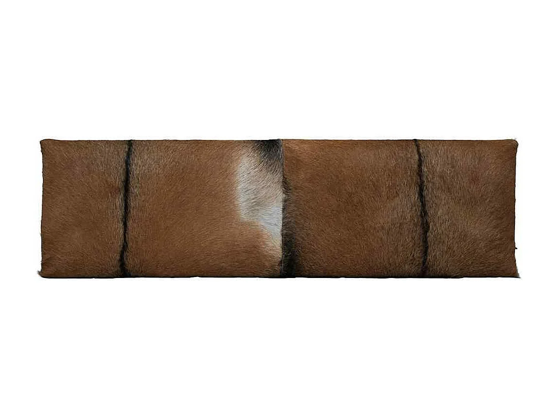 Bankje geitenleer teakhout