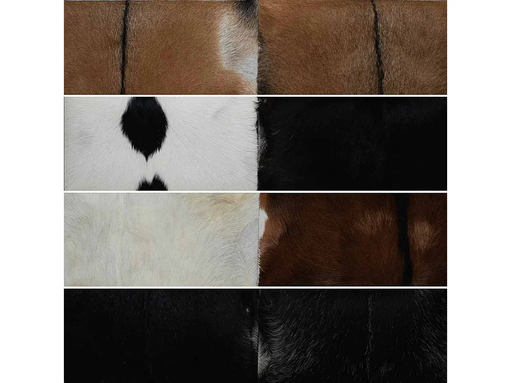 Bankje geitenleer teakhout