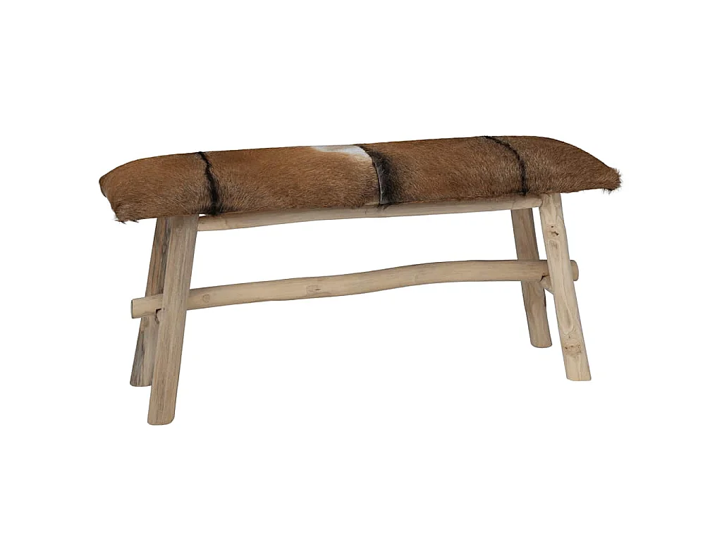 Banc cuir de chèvre Teck