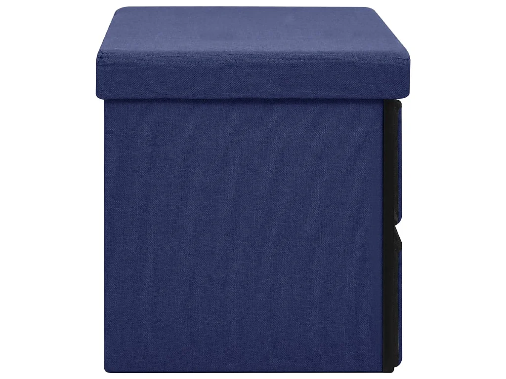 Banc de rangement pliable Bleu 76x38x38 cm Faux lin