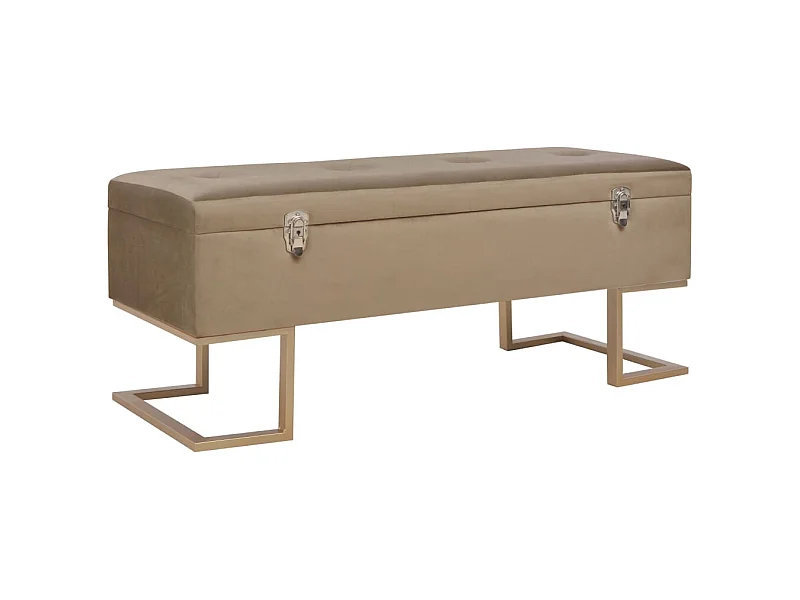 Bankje met opbergvak 105 cm fluweel beige