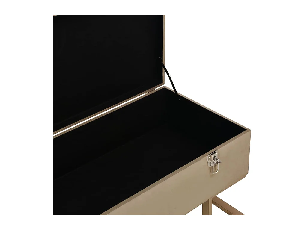 Banc avec compartiment de rangement 105 cm Beige Velours