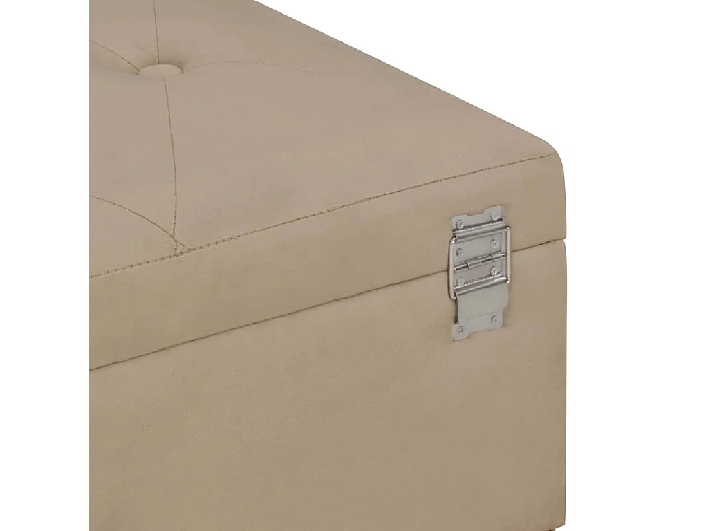 Banc avec compartiment de rangement 105 cm Beige Velours