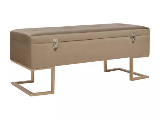 Kauf Unique Bank mit Staufach 105 cm Beige Samt