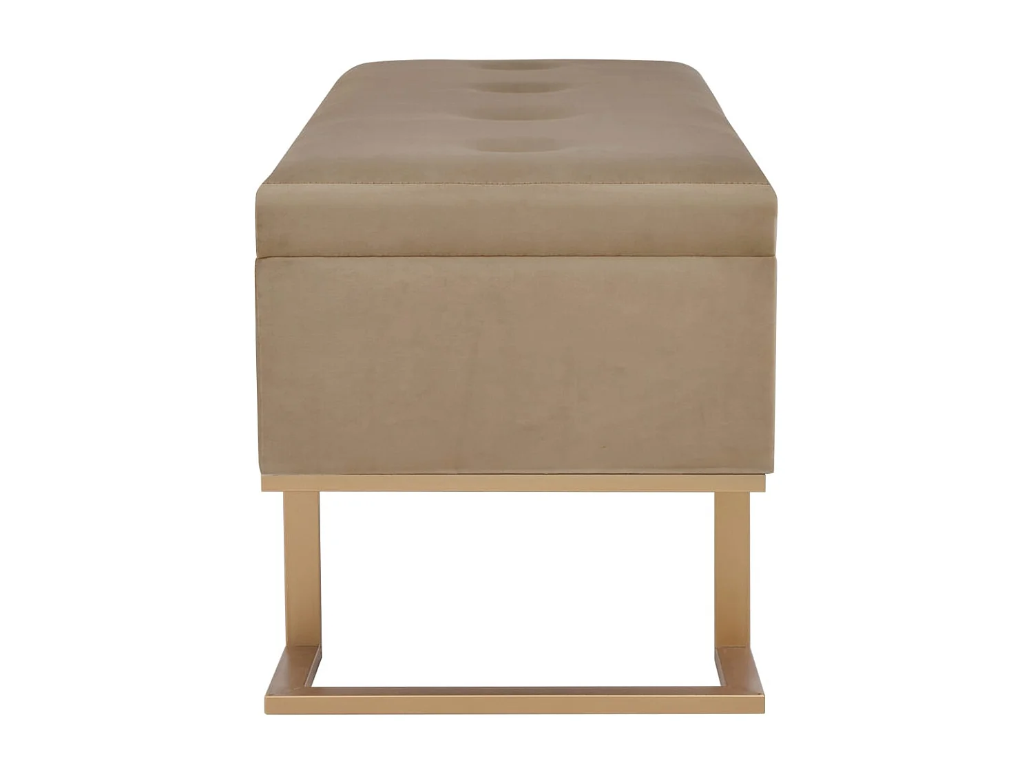 Banc avec compartiment de rangement 105 cm Beige Velours