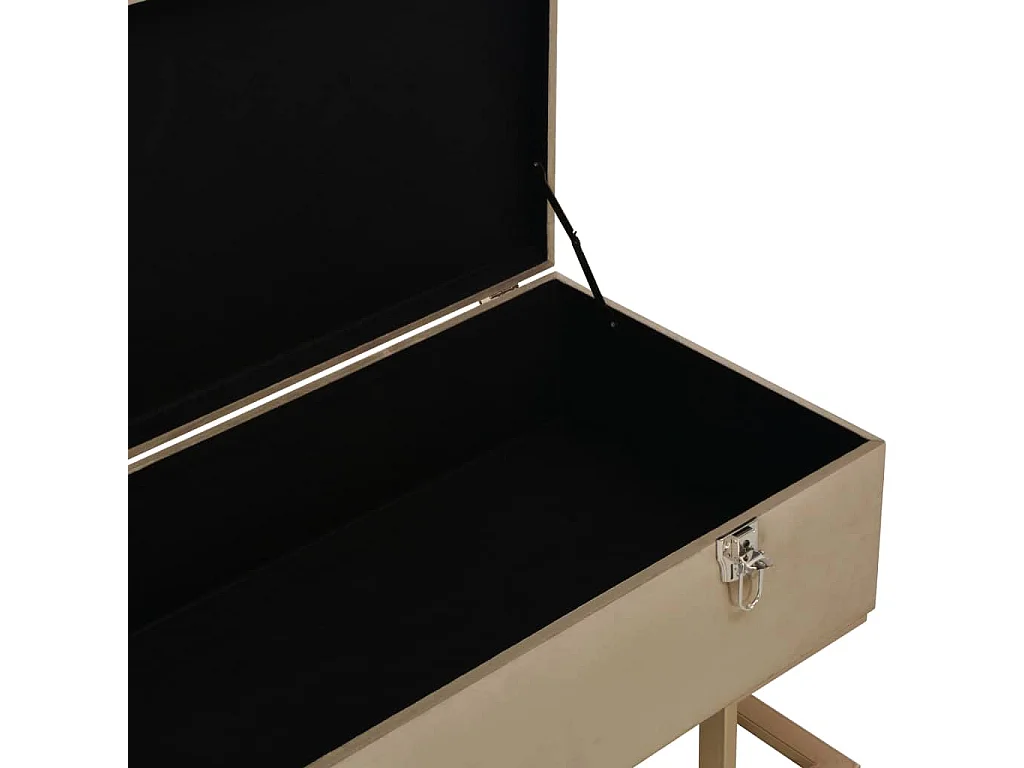 Banc avec compartiment de rangement 105 cm Beige Velours
