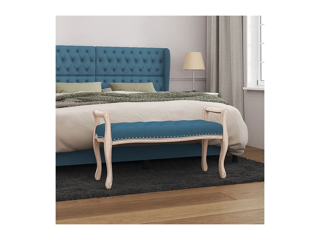 Bankje 110x45x60 cm fluweel blauw