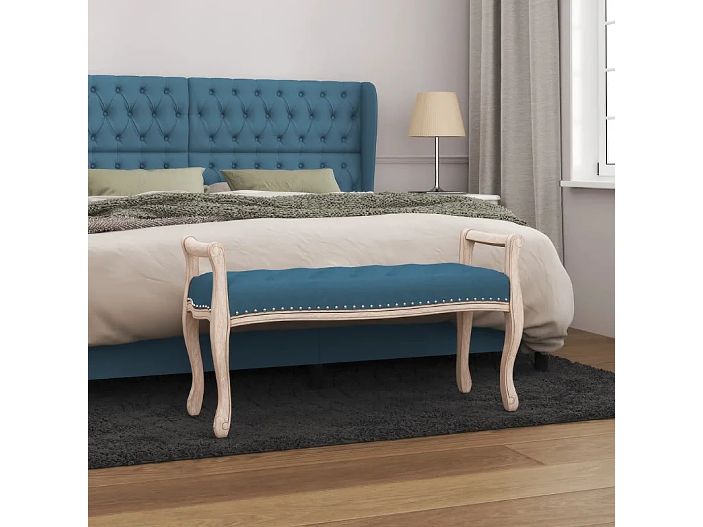 Banc Bleu 110x45x60 cm Velours