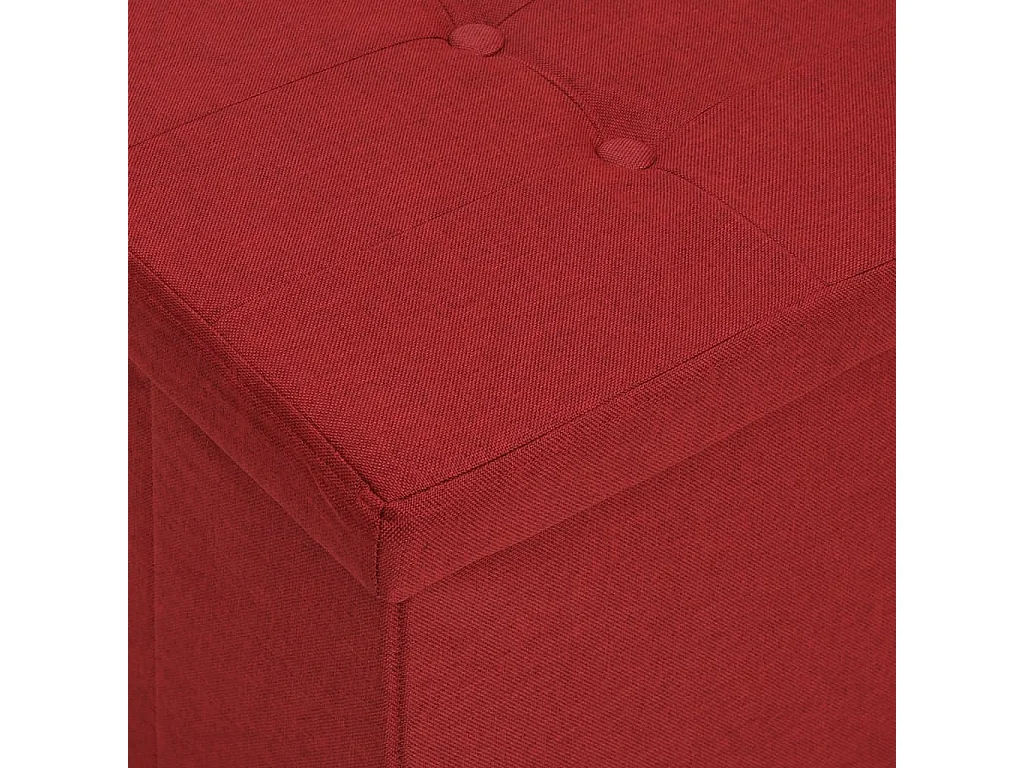 Banco de almacenamiento plegable lino sintético rojo vino tinto