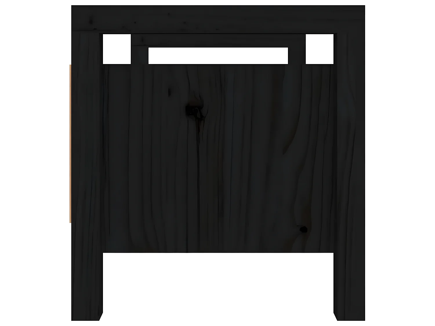 Flurbank Schwarz 80x40x43 cm Massivholz Kiefer