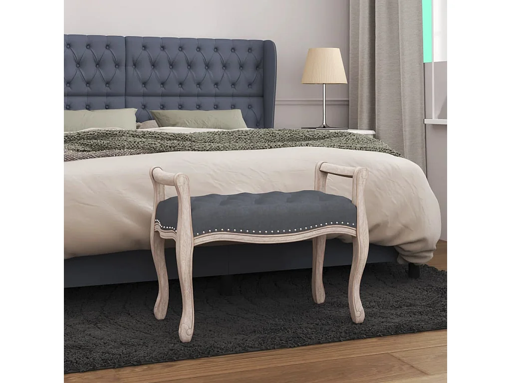 Panca Grigio Scuro 80x45x60 cm in Velluto