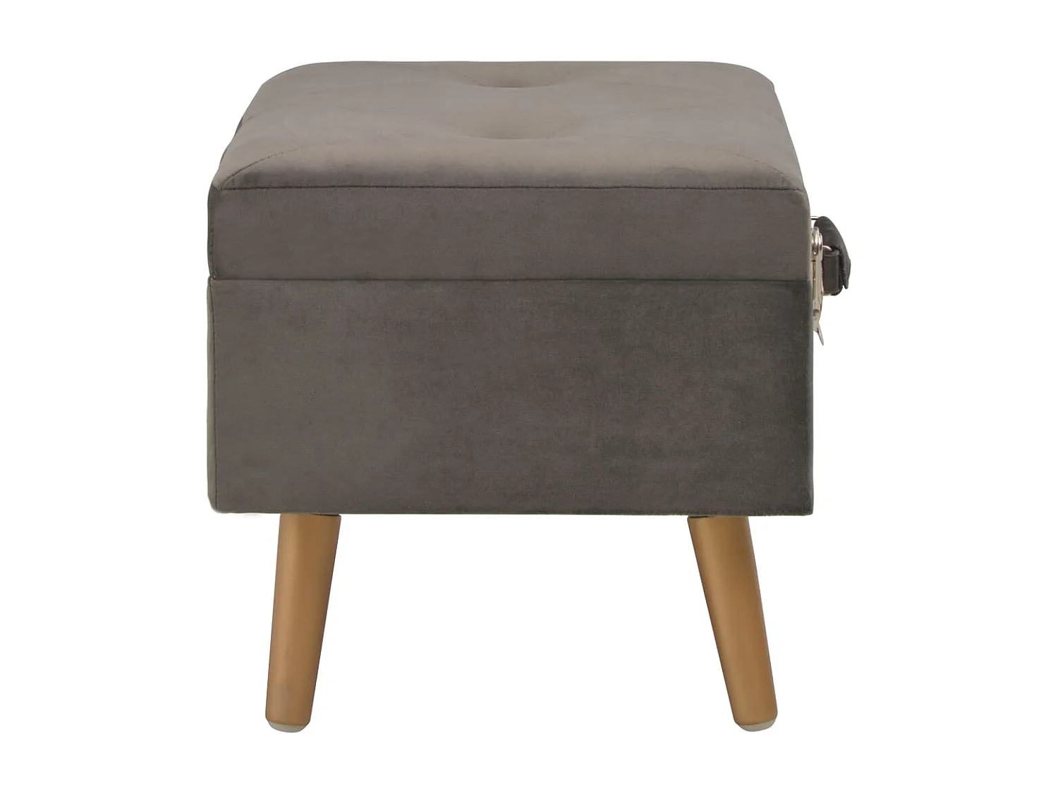 Hocker mit Stauraum 40 cm Grau Samt