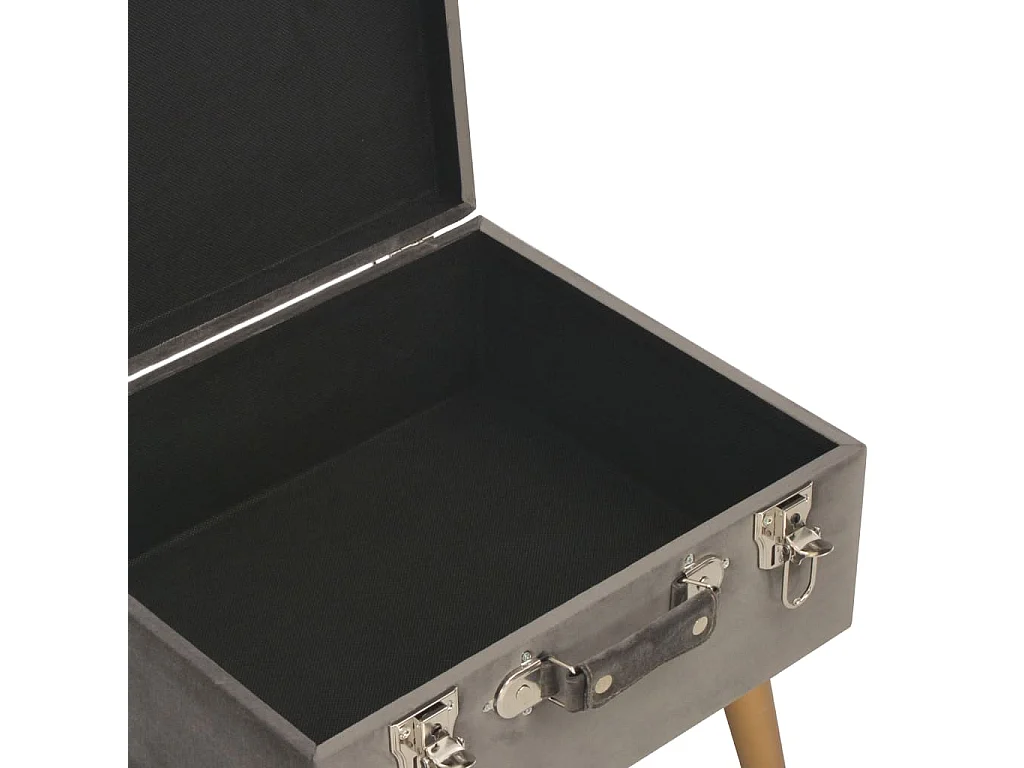 Hocker mit Stauraum 40 cm Grau Samt