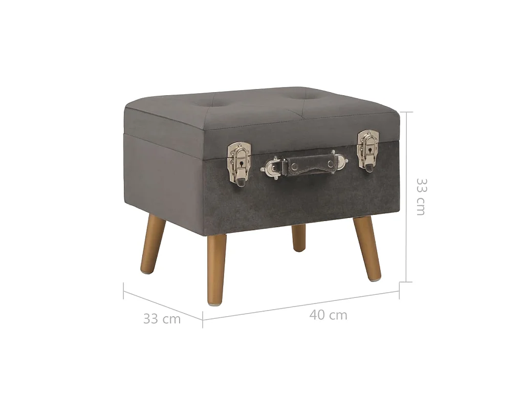 Banco de arrumação 40 cm veludo cinzento