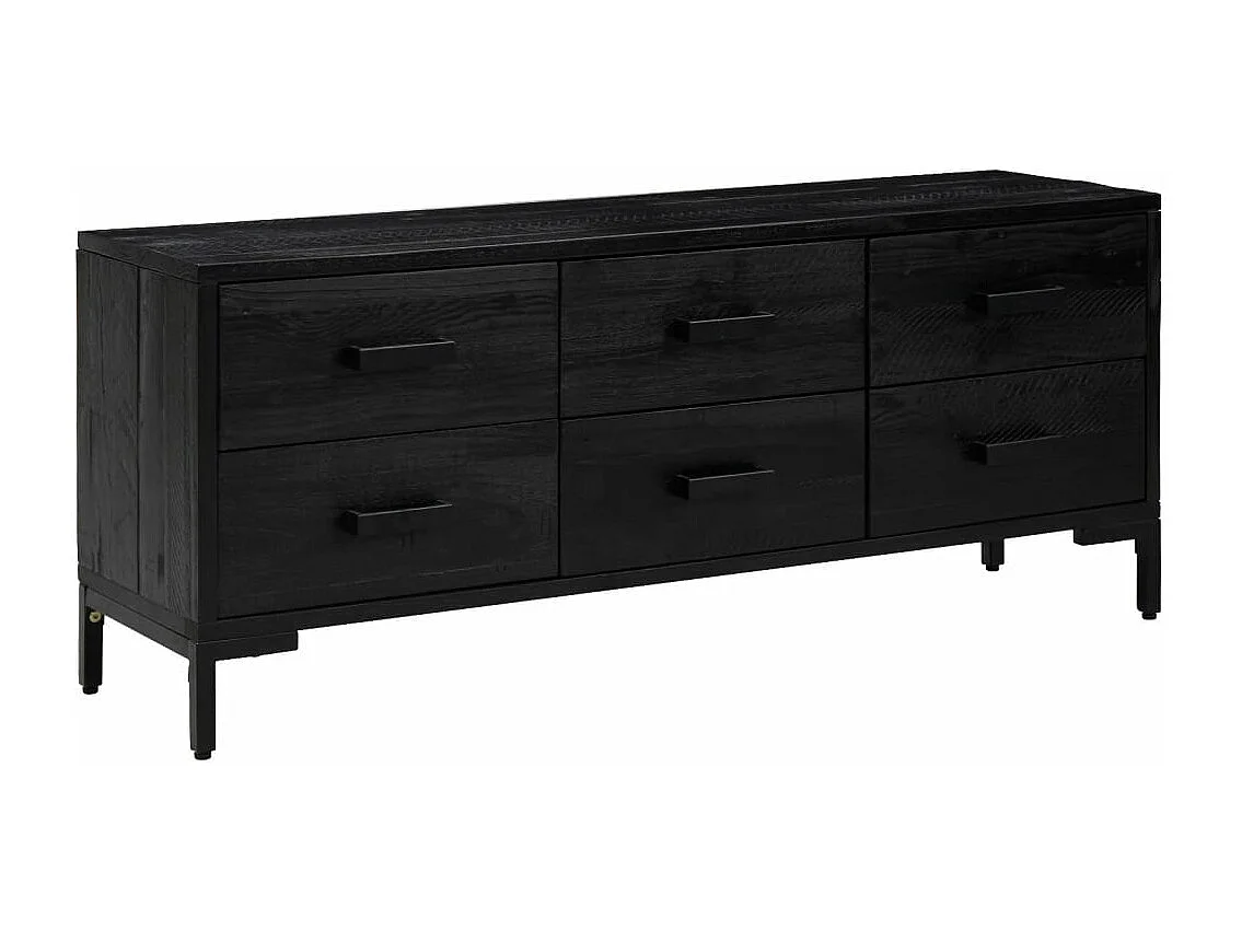 Opberkast 110x30x45 cm massief grenenhout zwart