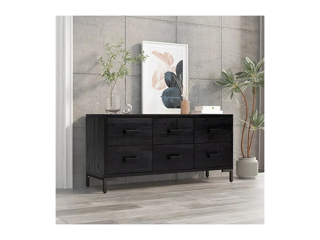 Armoire de rangement Noir 110x30x45 cm Bois de pin massif