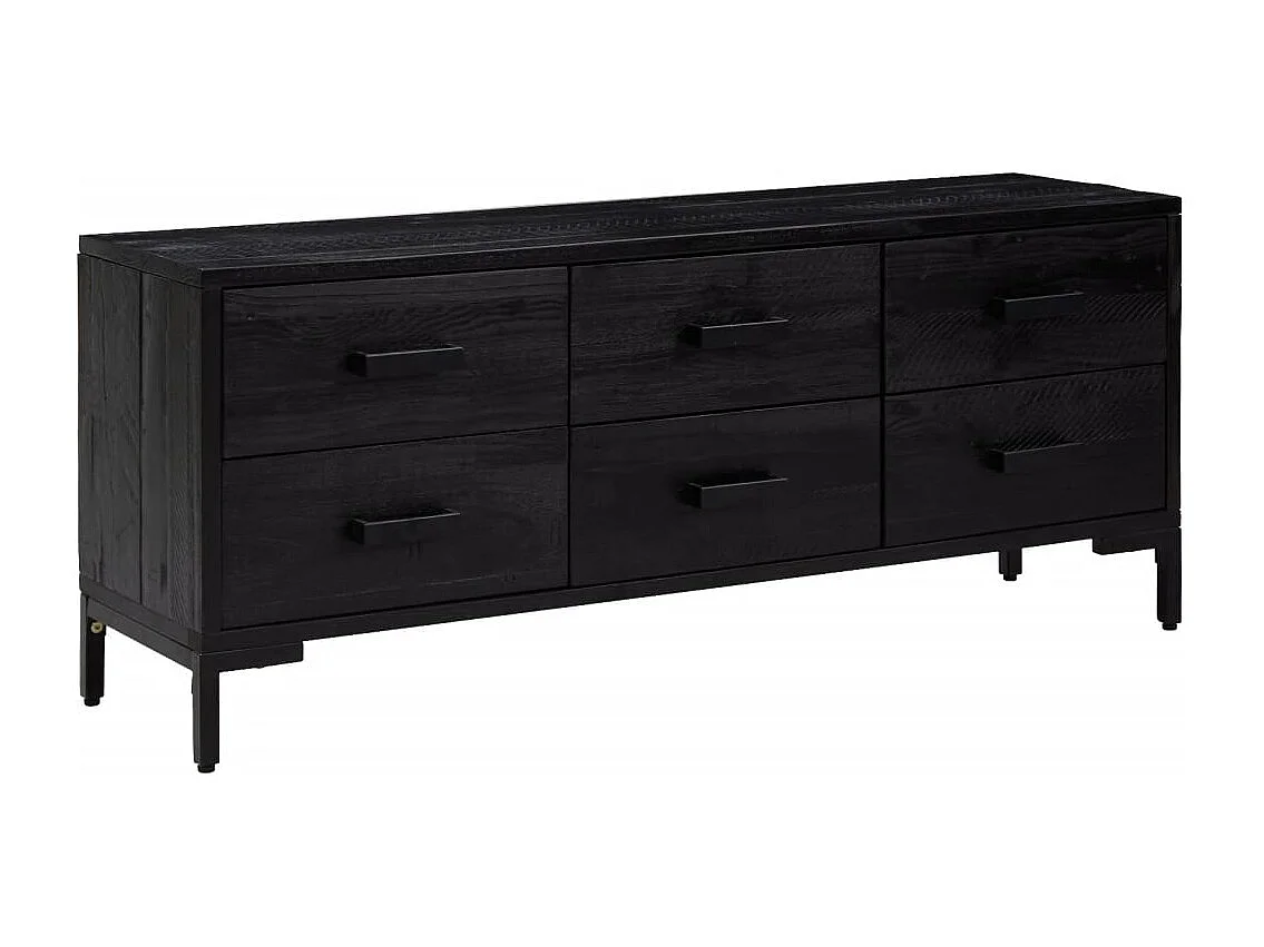 Opberkast 110x30x45 cm massief grenenhout zwart