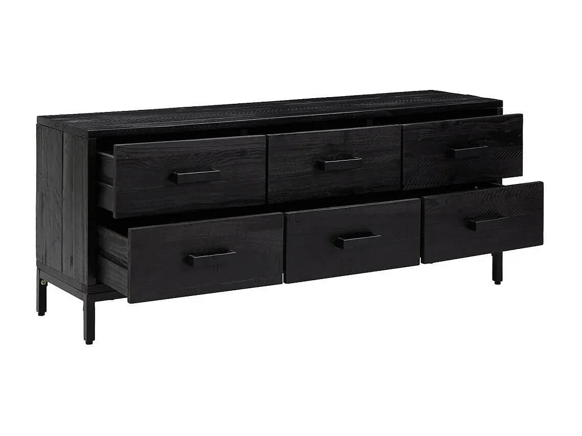 Opberkast 110x30x45 cm massief grenenhout zwart