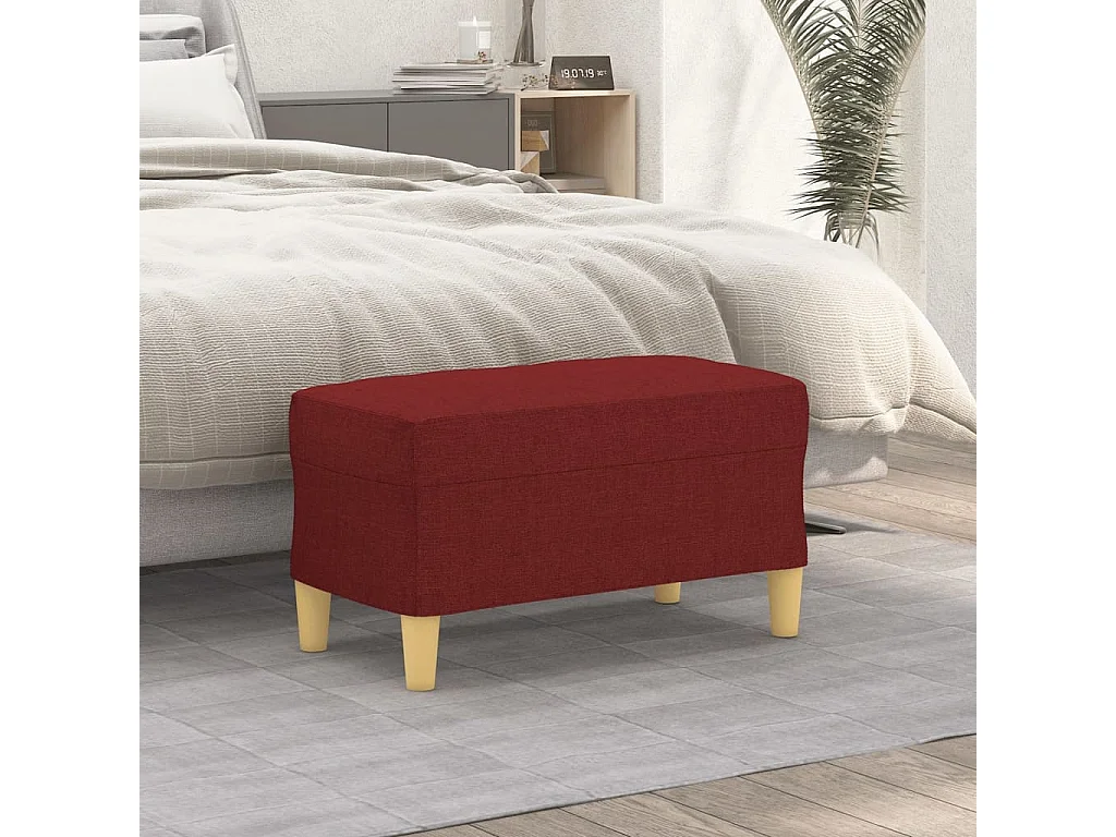 Bankje 70x35x41 cm stof wijnrood