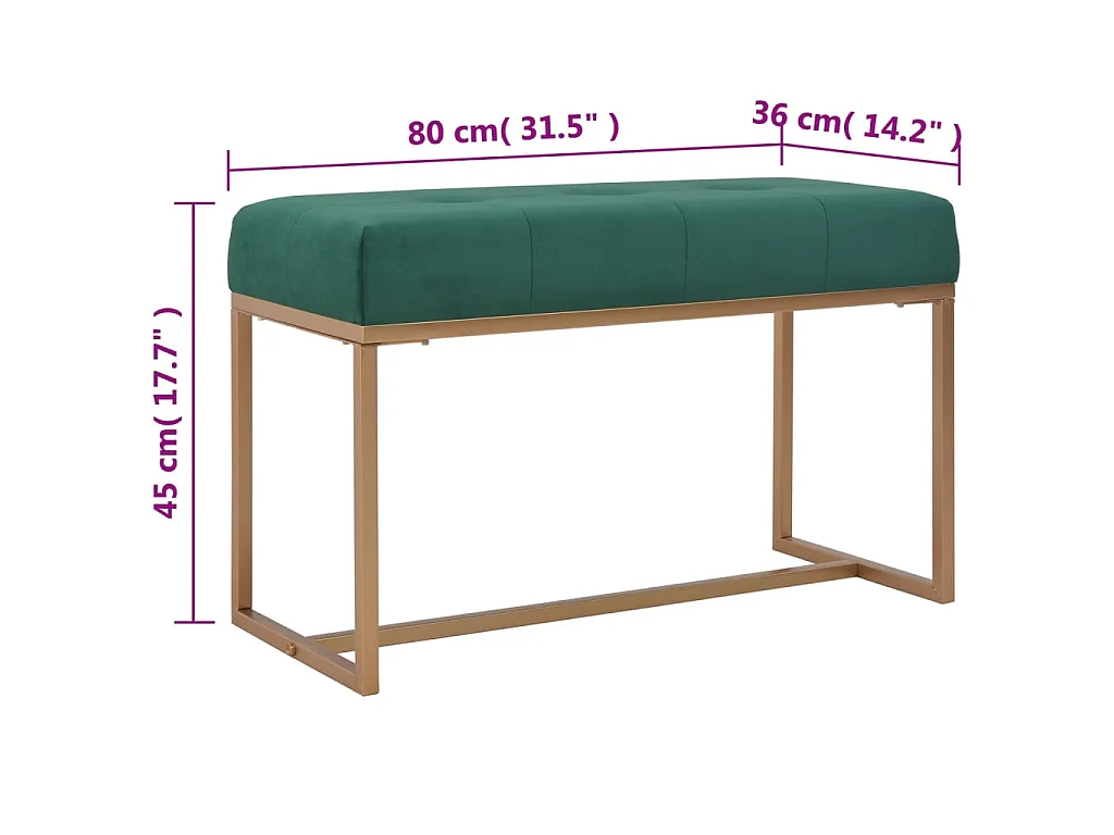 Bank 80 cm Grün Samt