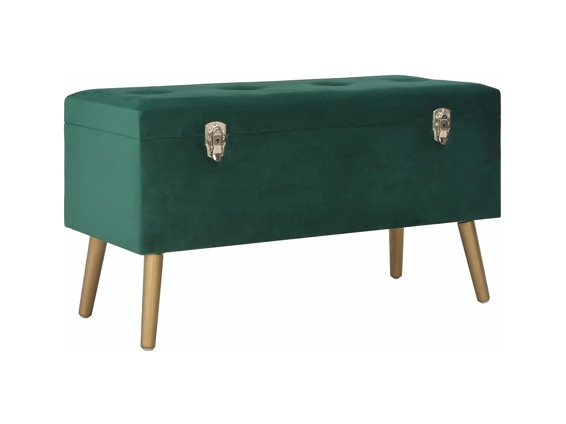Banc avec compartiment de rangement 80 cm Vert Velours