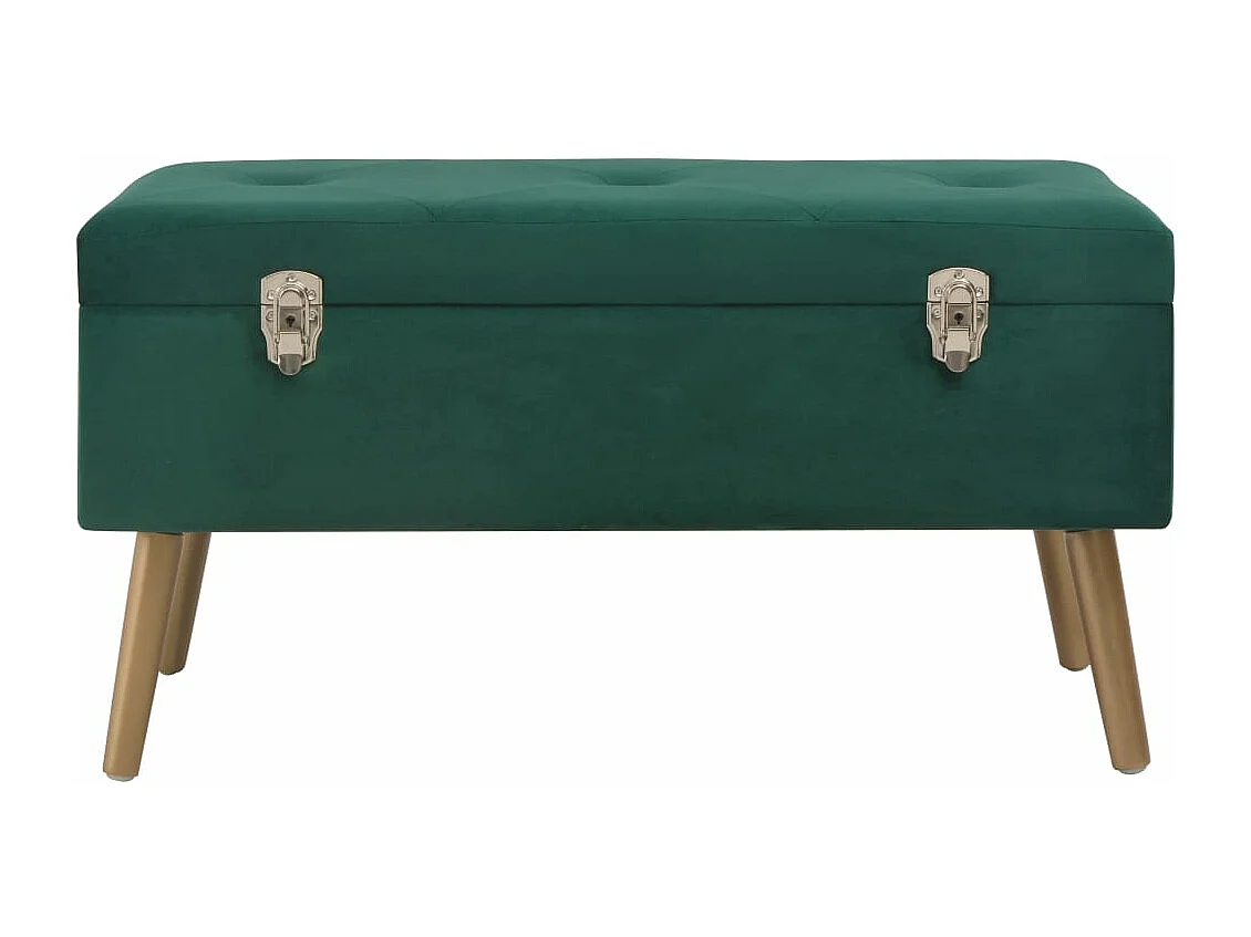 Banc avec compartiment de rangement 80 cm Vert Velours