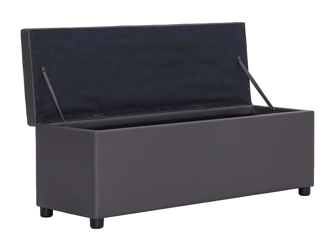 Banc avec compartiment de rangement 116 cm Gris Similicuir