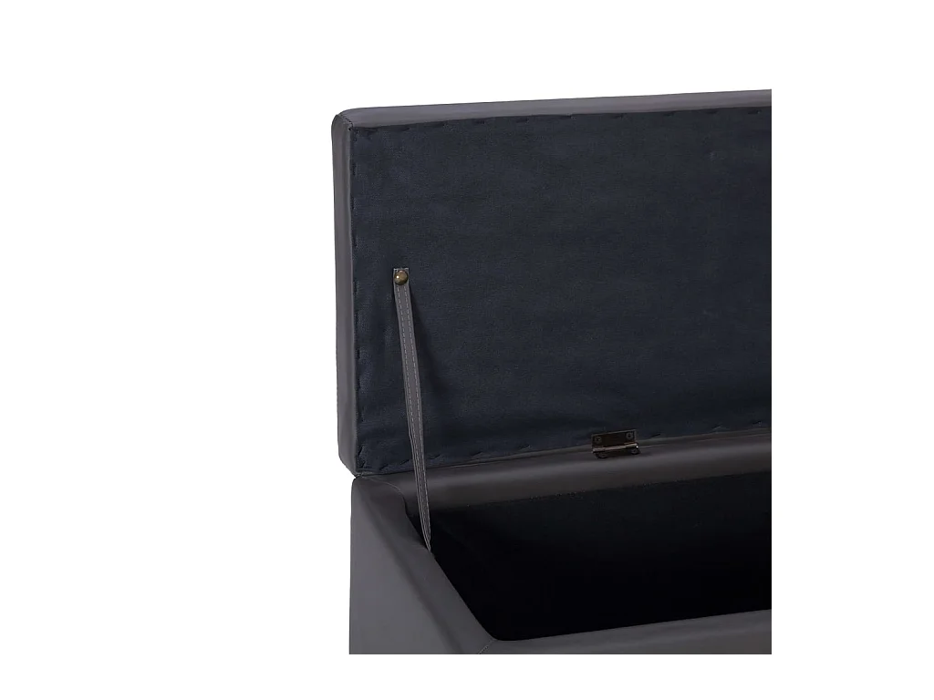 Banc avec compartiment de rangement 116 cm Gris Similicuir