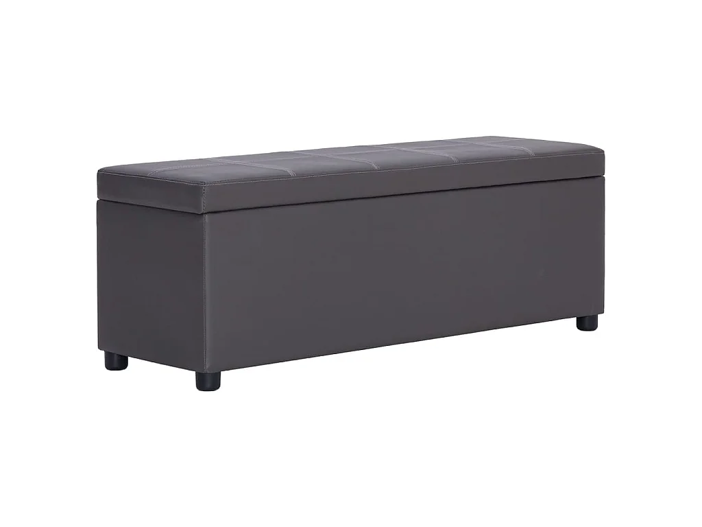 Panca con Vano Portaoggetti 116 cm Grigia in Similpelle