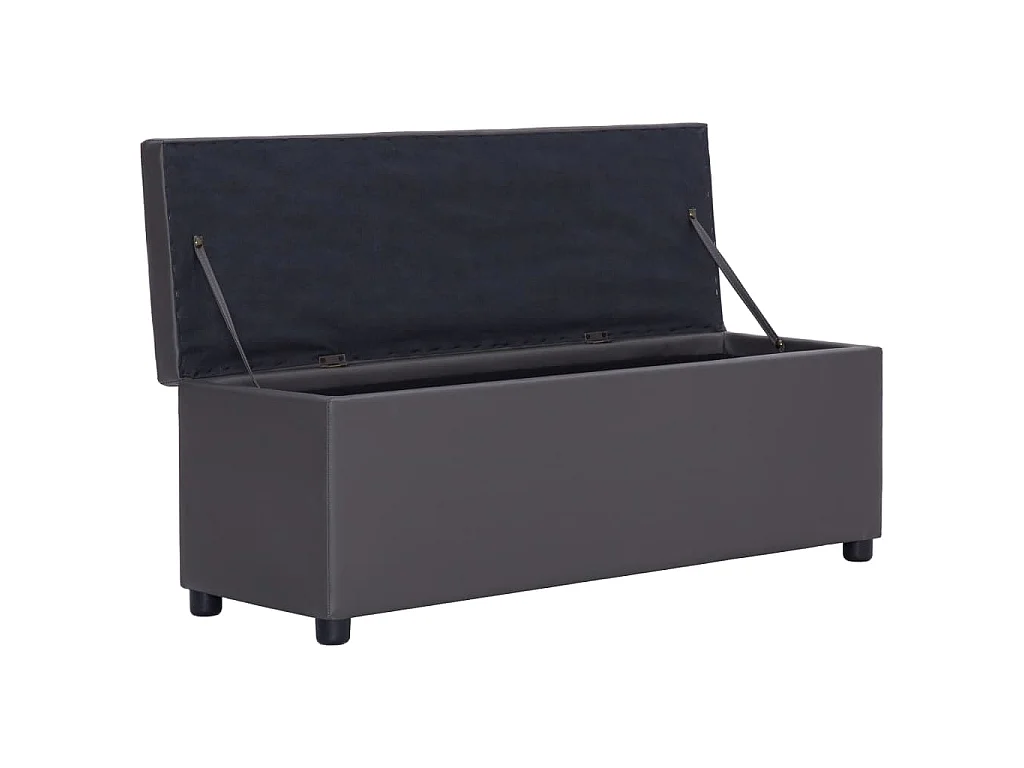 Panca con Vano Portaoggetti 116 cm Grigia in Similpelle