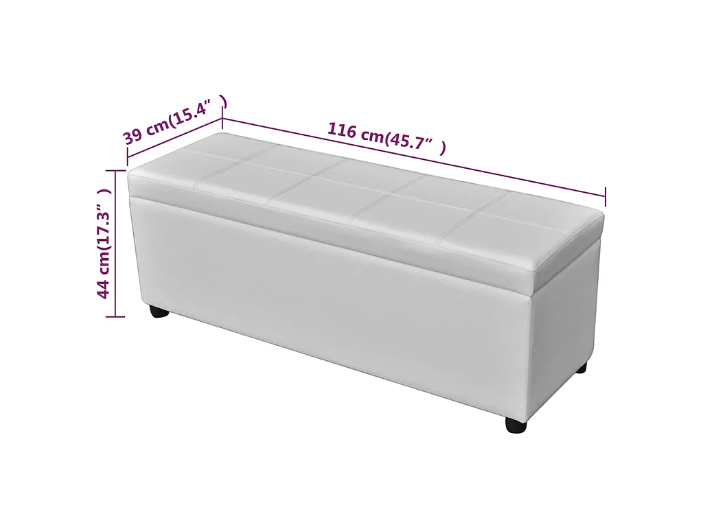 Banc long de rangement Bois Blanc
