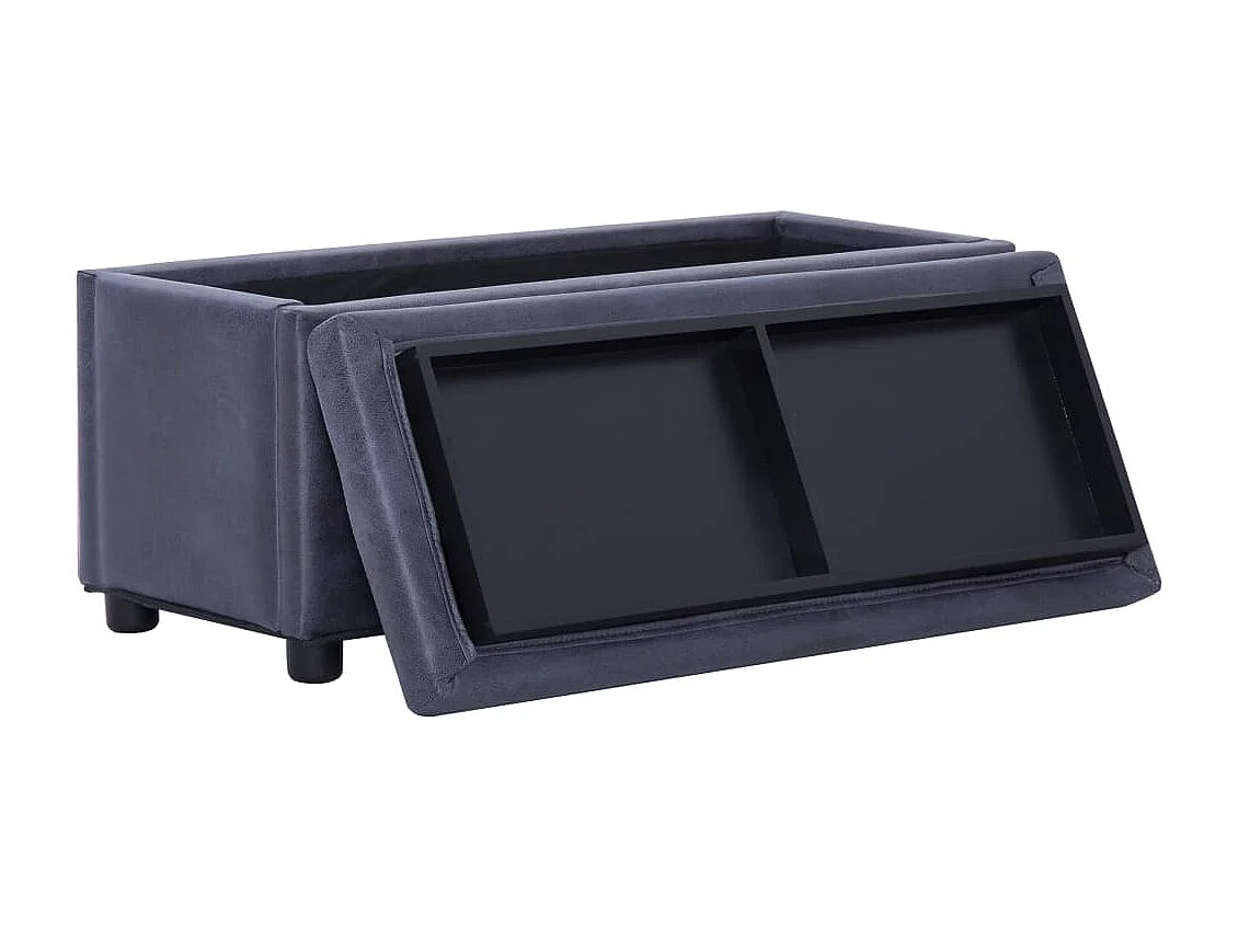 Cassapanca 87,5 cm Grigia in Similpelle Scamosciata