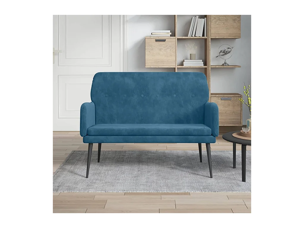 Banc Bleu 108x79x79 cm Velours