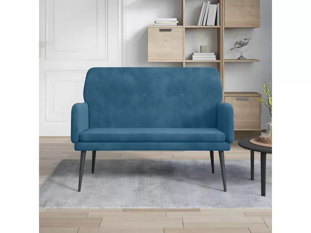 Kauf Unique Sitzbank Blau 108x79x79 cm Samt