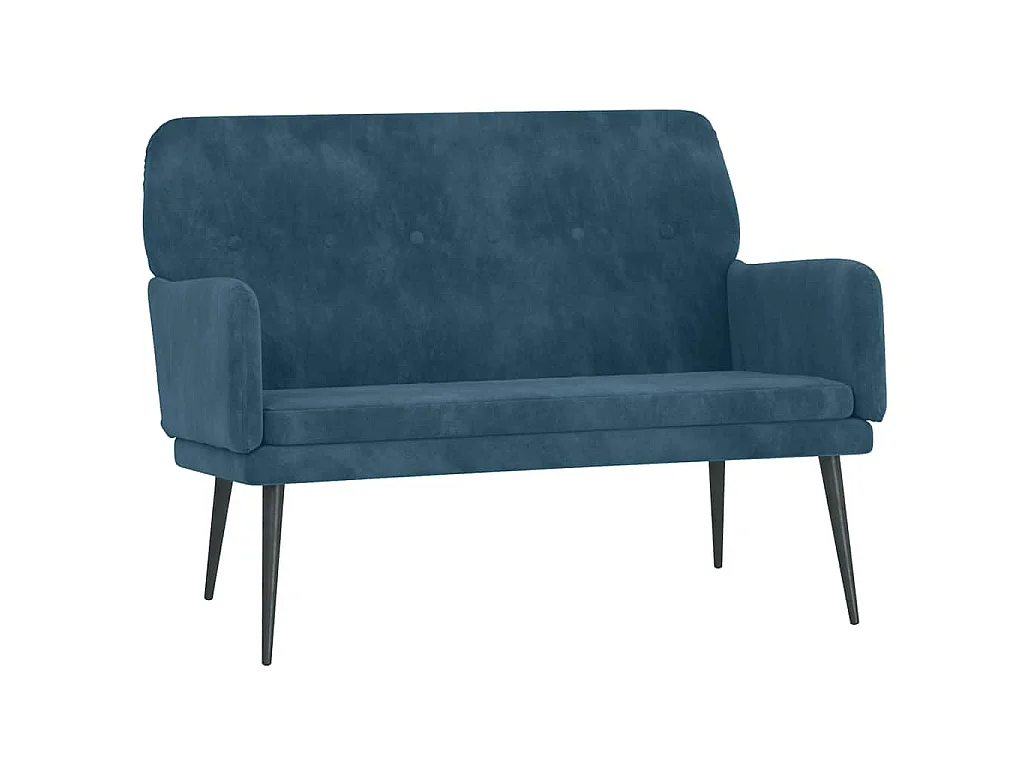 Bankje 108x79x79 cm fluweel blauw
